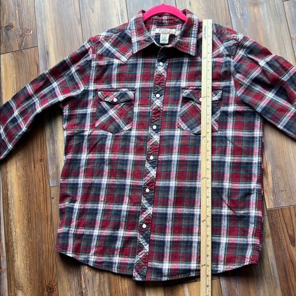 Vintage by Routegg Original Clothing Co Men's Multicolor Plaid Snap Button Shirt - Picture 9 of 9